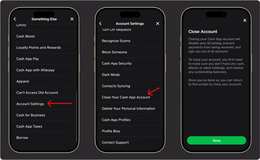 Close cash app account permanently