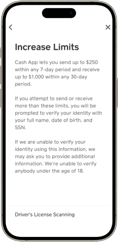 Increase Limit on cash app
