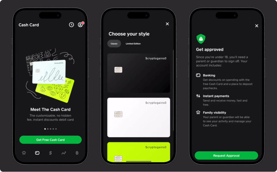 Order Cash app card