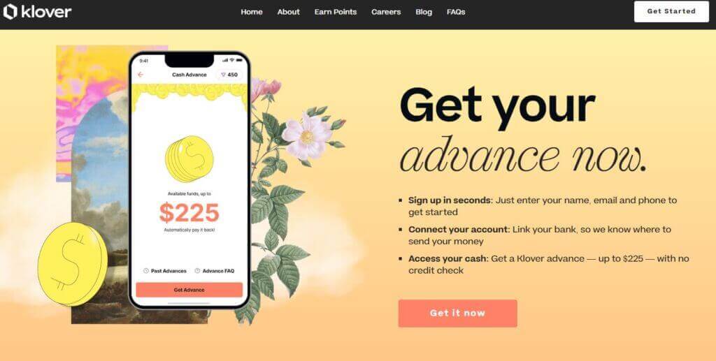 Klover advance cash information